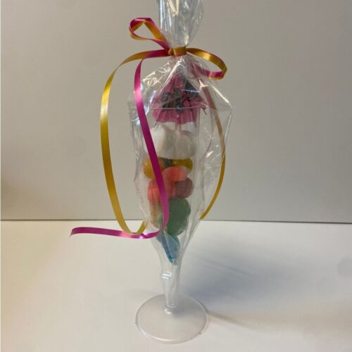 Champagneglas met snoep